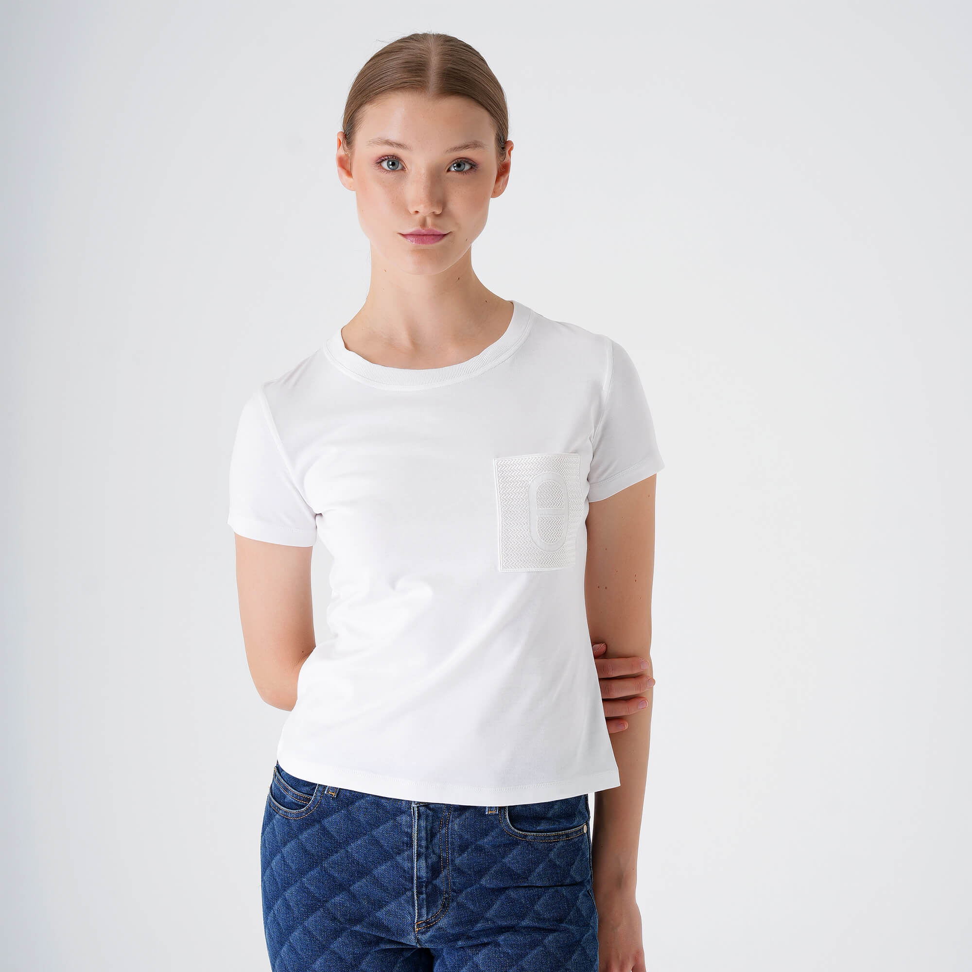 Hermes - So White Canoe Embossed Pochet Tshirt